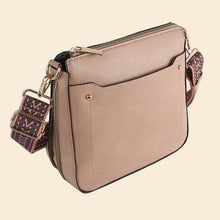 Load image into Gallery viewer, Black Boho Strap Faux Leather Crossbody Messenger Bag