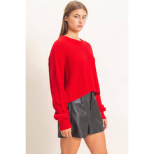 Load image into Gallery viewer, Red Oversized Cropped Sweater