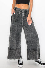 Load image into Gallery viewer, Ashed Black Mineral Wash Wide Pants