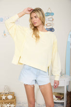 Load image into Gallery viewer, ACID WASH LONG SLEEVE SIDE SLIT KNIT TOP: Black