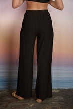Load image into Gallery viewer, Black Textured Elastic Waist Pant