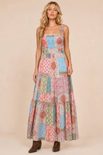 Load image into Gallery viewer, Boho Smocked Patch-Work Maxi Dress