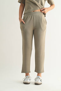 Warm Grey Laguna Soft Drape Cropped Pants