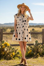 Load image into Gallery viewer, Cream &amp; Black Pleated Mini Dress