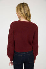 Load image into Gallery viewer, Burgundy Sweater w/Velvet Bows