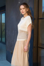 Load image into Gallery viewer, Taupe Colorblock Short Sleeve Sweater