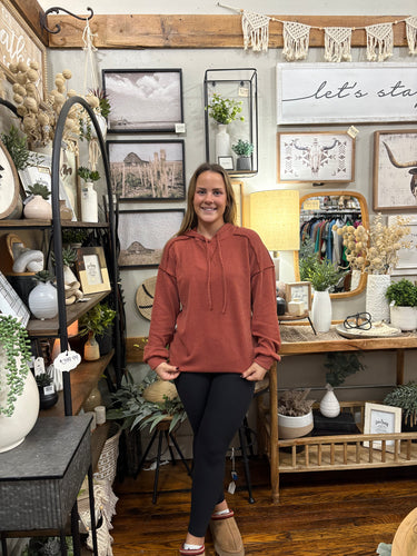 Rust Urban Ribbed Hoodie