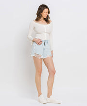 Load image into Gallery viewer, SUPER HIGH RISE DISTRESSED MOM SHORTS V2880: PERSPECTIVE FLOW / M