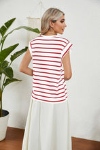 Load image into Gallery viewer, Red Striped Raglan Sleeve Top