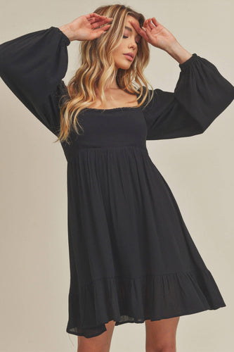 Black Puff Sleeve Dress