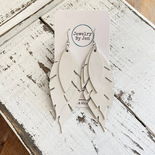 Feather: Off White Earrings