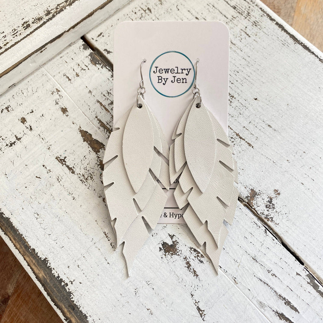 Feather: Off White Earrings