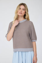 Load image into Gallery viewer, Grey Stripe Crew Sweater