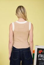 Load image into Gallery viewer, Khaki Contrast Trim Tank Top