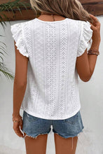 Load image into Gallery viewer, White Lace Ruffle Top