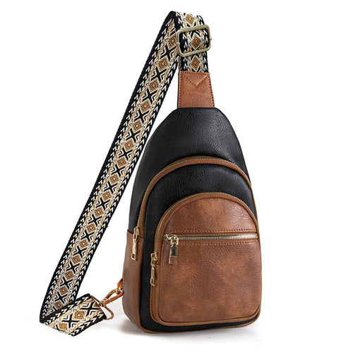 Brown Retro Multi Layered Shoulder Bag