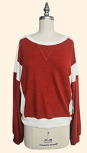 Load image into Gallery viewer, Rust &amp; Ivory Color Block Top