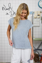 Load image into Gallery viewer, Slate Blue Extended Shoulder Top
