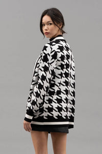 Black Houndstooth Cardigan