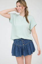 Load image into Gallery viewer, Dusty Mint Cuff Sleeve Top