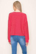 Load image into Gallery viewer, Red Ribbed Round Top w/Pocket