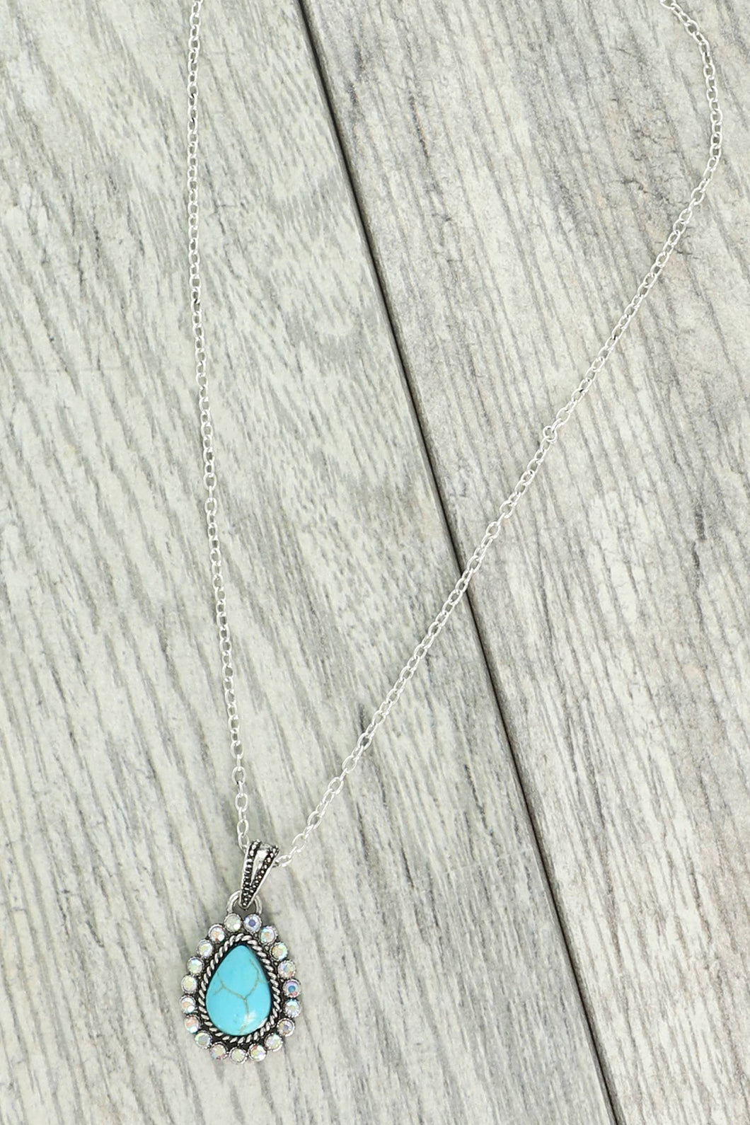 Western Crystal Turquoise Pendant Necklace