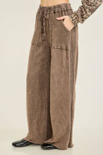 Load image into Gallery viewer, Ash Oak Mineral Wash Side Knit Wide Leg Pant