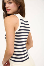 Load image into Gallery viewer, Navy Stripe Cropped Tank