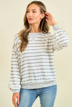Load image into Gallery viewer, Heather Gray Striped Top