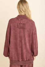 Load image into Gallery viewer, Hot Cocoa Mineral Washed Ribbed Mock Neck Sweatshirt