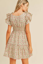 Load image into Gallery viewer, Floral Flutter Sleeve Mini Dress