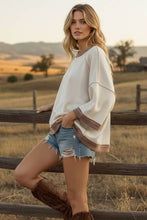 Load image into Gallery viewer, Ivory Mineral-Washed Oversized French Terry Top