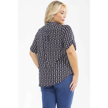 Load image into Gallery viewer, Navy &amp; White Mandrine Top