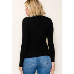 Black Ribbed Turtle Neck Sweater