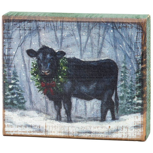 Snowy Angus Block Sign