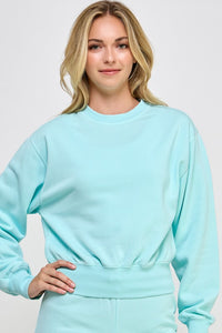 Burnout Fleece Crop Sweatshirt