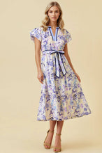 Load image into Gallery viewer, Periwinkle Floral Tiered Midi Dress
