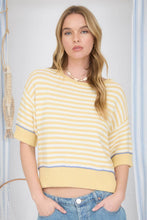 Load image into Gallery viewer, Butter Yellow Raw Edge Contrast Sweater