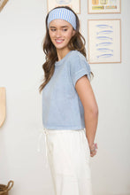 Load image into Gallery viewer, WASHED SHORT SLEEVE BOXY KNIT TOP: OLIVE