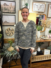 Load image into Gallery viewer, Camo Terry Knit Pullover Top