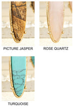 Load image into Gallery viewer, Semi-Precious Oval Stone Earrings