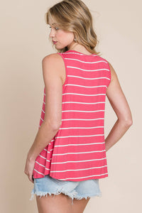 Fuchsia Striped Tank