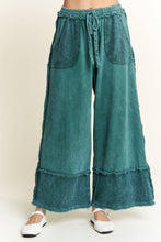 Load image into Gallery viewer, Midnight Green Mineral Wash Wide Pants