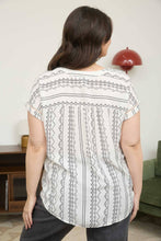 Load image into Gallery viewer, Black Geo Pattern Button Down Top