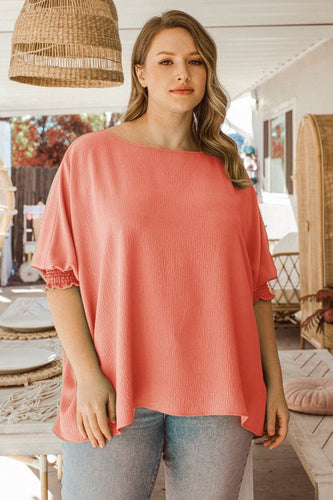 Oversized Solid Boatneck Top