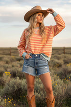 Load image into Gallery viewer, Coral &amp; Yellow Stripped Sweatshirt
