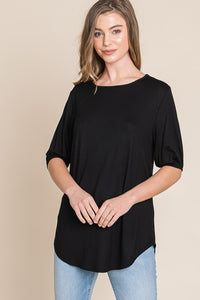 Black Puff Sleeve Tee