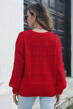 Load image into Gallery viewer, Red Crew Neck Long Sleeve Sweater