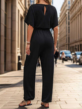 Load image into Gallery viewer, Black V Neck Jumpsuit
