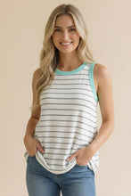 Load image into Gallery viewer, Round Neck Color Block Multi Stripe Tank